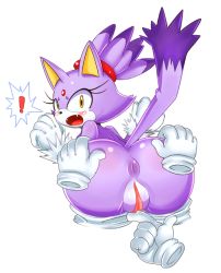 Rule 34 | 1girl, anus, ass, ass focus, ass grab, blaze the cat, blush, cat, furry, looking back, mato spectoru, nervous, nude, open mouth, pov, pussy, sega, simple background, sonic (series), surprised, tail, uncensored, white background