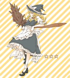 Rule 34 | 1girl, bad id, bad pixiv id, broom, female focus, full body, hat, highres, kimochi, kirisame marisa, leaning back, solo, touhou, witch, witch hat