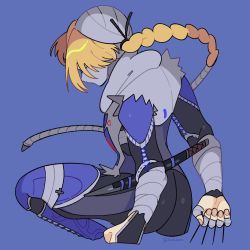 Rule 34 | 1girl, androgynous, ass, bandages, blonde hair, braid, hair over one eye, hat, highres, long hair, mask, nintendo, pointy ears, red eyes, reverse trap, sheik, solo, super smash bros., surcoat, the legend of zelda, the legend of zelda: ocarina of time, turban, yasaikakiage