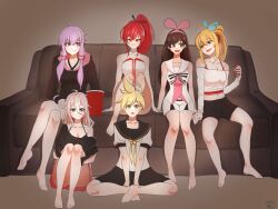 1boy 5girls absurdres baeori_(titioo770801) cevio cul harem highres ia_(vocaloid) kagamine_len kzn_(cevio) multiple_girls synthesizer_v tsurumaki_maki vocaloid voiceroid yuzuki_yukari