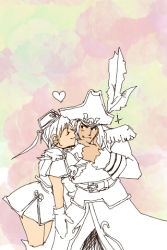 Rule 34 | 1boy, 1girl, arc system works, battle fantasia, belt, closed eyes, coat, couple, feathers, freed velez, gloves, grabbing another&#039;s chin, hand on another&#039;s chin, hat, heart, hetero, imminent kiss, kiss, lowres, monochrome, olivia von roselia, pirate, pirate hat, princess, short hair, sketch, smile, standing, thighhighs, trench coat, zettai ryouiki