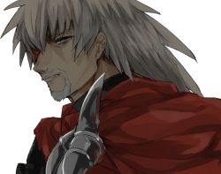 Rule 34 | 10s, 1boy, armor, beard, cape, fate/extra, fate (series), grey hair, long hair, open mouth, red eyes, vlad iii (fate/extra)