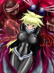 Rule 34 | 00s, belt, black beat, blonde hair, blush, breasts, green eyes, monster, my-otome, sara gallagher, tentacles, you gonna get raped