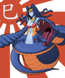 Rule 34 | 1girl, highres, red eyes, snake, snake arms, snake hair, snake tail, solo, tail, vennominaga the deity of poisonous snakes, yu-gi-oh!