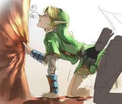 Rule 34 | anal, bent over, blush, closed eyes, cum, link, male focus, male penetrated, nintendo, pointy ears, saliva, the legend of zelda, yaoi