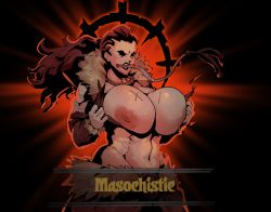 Rule 34 | 1girl, breasts, darkest dungeon, huge breasts, jujunaught, scar, solo, whip
