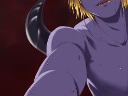 Rule 34 | 1boy, beelzebumon, blonde hair, digimon, digimon (creature), highres, male focus, muscular, muscular male, solo