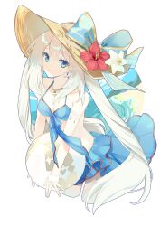 Rule 34 | 1girl, akihiro (acrobat!c), ball, beach, beachball, bikini, blue bikini, blue bow, blue eyes, blue sarong, bow, commentary request, double-parted bangs, drill hair, fate/grand order, fate (series), flower, hat, hat bow, hat flower, highres, looking at viewer, marie antoinette (fate), marie antoinette (fate/grand order), marie antoinette (swimsuit caster) (fate), red flower, sarong, sidelocks, solo, straw hat, swimsuit, twin drills, twintails, white flower, white hair