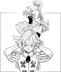 Rule 34 | ass grab, between breasts, breast smother, breasts, elizabeth liones, face between breasts, face to breasts, grabbing, grabbing another&#039;s ass, grabbing another&#039;s breast, groping, groping breast, head between breasts, large breasts, meliodas, nanatsu no taizai