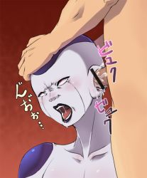 Rule 34 | 2boys, ahegao, bar censor, blueberry (5959), blush, censored, cum, cum in ass, dragon ball, dragonball z, ear insertion, earjob, frieza, gradient background, image sample, male focus, multiple boys, open mouth, penis, pixiv sample, red eyes, resized, saliva, teeth, tongue, upper body, yaoi