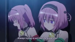 Rule 34 | &gt; &lt;, 2girls, :d, animated, anime screencap, blush, demon tail, elbow gloves, gloves, hairband, holding another&#039;s tail, incest, licking, molestation, momo velia deviluke, multiple girls, nana asta deviluke, open mouth, pink hair, purple eyes, ribbon, saliva, saliva trail, screencap, sexually suggestive, short hair, siblings, sisters, smile, sound, striped legwear, sucking tail, tagme, tail, tail fondling, tail grab, thighhighs, to love-ru, twincest, twins, twintails, uncommon stimulation, video, xd, yuri