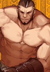 Rule 34 | 1boy, abs, bandaid, bandaid on cheek, bandaid on face, bara, bare pectorals, beard, black hair, bulge, cyphers, damian doyle (cyphers), dark-skinned male, dark skin, facial hair, gomtang, large pectorals, male focus, male pubic hair, mature male, mohawk, muscular, muscular male, navel, navel hair, nipples, pectoral cleavage, pectorals, penis, pubic hair, short hair, sideburns, sidepec, solo, stomach, stubble, thick thighs, thighs, third-party source, topless male