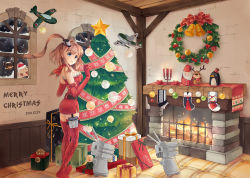 Rule 34 | 10s, 2girls, abyssal ship, aircraft, airplane, argyle, argyle clothes, argyle legwear, bell, blue eyes, box, brown hair, candle, candlelight, candlestand, checkered clothes, checkered legwear, christmas, christmas tree, colored skin, dress, elbow gloves, enemy aircraft (kancolle), failure penguin, fireplace, funnels (gundam), garter straps, gift, gift box, gloves, hat, highres, horns, kantai collection, machinery, mittens, multiple girls, northern ocean princess, peeking out, ponytail, red dress, red gloves, red legwear, rensouhou-chan, rensouhou-kun, santa claus, santa costume, santa hat, saratoga (kancolle), seaplane, smokestack, snowing, the roma-like snowman, thighhighs, turret, white hair, white skin, window, wuu xiao mii, zettai ryouiki