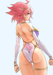 Rule 34 | 1girl, ass, ass focus, backless outfit, breasts, deekei, highres, large breasts, leotard, original, pink hair, revealing clothes, short hair, solo, tohno amane (deekei)