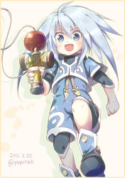 Rule 34 | 00s, 1boy, artist name, bad id, bad pixiv id, blue eyes, blush, boots, child, dated, genius sage, grey hair, kendama, long hair, male focus, open mouth, solo, tales of (series), tales of symphonia, tamanoki, tanaki yui