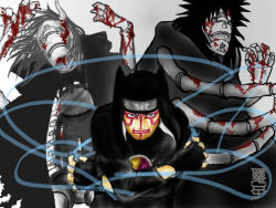 Rule 34 | 1boy, animal ears, animal hood, artist request, blood, blue eyes, cat boy, cat ears, cat hood, doll joints, facepaint, facial mark, fingerless gloves, forehead protector, gloves, hat, hood, joints, kankuro, male focus, naruto, naruto (series), puppet, solo, source request, string, teeth