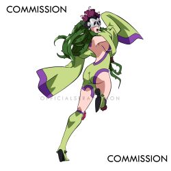 Rule 34 | 1girl, absurdres, ass, digimon, digimon (creature), female focus, highres, mask, official seraphimon, open mouth, original, simple background, solo, thorns, white background