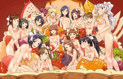 Rule 34 | 6+girls, age difference, akizuki ritsuko, alternate hairstyle, amami haruka, antenna hair, apple, aqua eyes, armpits, arms at sides, arms up, ass, banana, barefoot, black hair, blonde hair, blue hair, blue pubic hair, blueberry, blush, bow, breasts, brown eyes, brown hair, brown pubic hair, bun, cake, casual nudity, cherry, collarbone, colored pubic hair, completely nude, dragon fruit, drill hair, eating, embarrassed, everyone, feet, feet up, female focus, finger to mouth, flat chest, food, forehead, friends, fruit, futami ami, futami mami, ganaha hibiki, glasses, green hair, grin, hagiwara yukiho, hair bow, hair bun, hair ornament, hair ribbon, hairband, hand up, hands on ground, happy, head rest, height difference, high ponytail, holding, holding another&#039;s arm, holding food, holding fruit, hoshii miki, idolmaster, idolmaster (classic), kikuchi makoto, kisaragi chihaya, kiwi (fruit), kneeling, large breasts, leaning forward, long hair, looking at viewer, lying, mandarin orange, medium breasts, medium hair, minase iori, miura azusa, multiple girls, namco, navel, neck, nipples, nishigori atsushi, nude, nude filter, on stomach, one eye closed, open mouth, orange (fruit), orange hair, otonashi kotori, oversized food, oversized object, parted bangs, plum, pointing finger, ponytail, pubic hair, purple eyes, pussy, raspberry, ribbon, shijou takane, shiny skin, short hair, short sidetail, siblings, side bangs, side ponytail, sidelocks, silver hair, silver pubic hair, single hair bun, sisters, sitting, sliced, small breasts, smile, soles, standing, strawberry, surprised, takatsuki yayoi, take your pick, teeth, the pose, thighs, third-party edit, toes, tomboy, tongue, twin drills, twins, twintails, uncensored, unworn clothes, very long hair, waving, white bow, white hairband, white ribbon, wink