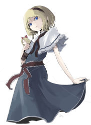 Rule 34 | 2girls, alice margatroid, blonde hair, blue eyes, book, female focus, inemuri uno, multiple girls, shanghai doll, simple background, solo, standing, touhou, white background