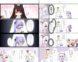 Rule 34 | ..., 0 0, 4koma, 6+girls, :&gt;, :d, :t, ^ ^, ahoge, akagi (azur lane), american flag, american flag print, animal, animal ear fluff, animal ears, azur lane, bare shoulders, black dress, black hairband, black ribbon, blonde hair, blue dress, blush, brown hair, camisole, closed eyes, closed mouth, collarbone, comic, commander (azur lane), commentary request, covered mouth, covering own eyes, crying, crying with eyes open, cube, detached sleeves, dress, flag print, flying sweatdrops, fox ears, hair between eyes, hair bun, hair ornament, hair ribbon, hairband, halterneck, hammann (azur lane), hand on own chest, hat, heart, highres, holding, holding plate, hugging object, jacket, javelin (azur lane), laffey (azur lane), leander (azur lane), lightning bolt symbol, long hair, long sleeves, military hat, military jacket, multiple 4koma, multiple girls, off shoulder, one side up, open mouth, parted lips, peaked cap, pink hair, pink jacket, plaid, plate, pleated skirt, pout, print neckwear, profile, puffy short sleeves, puffy sleeves, purple eyes, purple hair, purple ribbon, rabbit ears, red eyes, red hairband, red skirt, ribbon, ring box, saratoga (azur lane), shirt, short sleeves, silver hair, single hair bun, skirt, sleeves past fingers, sleeves past wrists, smile, spoken ellipsis, strapless, strapless dress, streaming tears, stuffed animal, stuffed toy, stuffed unicorn, stuffed winged unicorn, surprised, tears, translation request, triangle mouth, turn pale, twintails, u2 (5798239), unicorn (azur lane), very long hair, white camisole, white dress, white hat, white jacket, white shirt, winged unicorn, wisdom cube (azur lane)