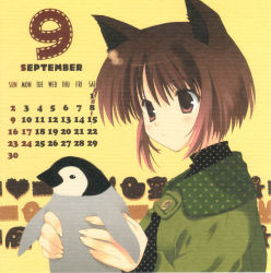 Rule 34 | 00s, 10s, 2007, 2012, animal ears, bird, calendar, cat ears, mitsumi misato, original, penguin, solo