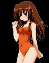 Rule 34 | 00s, animated, animated gif, blue eyes, blush, breasts, brown hair, casual one-piece swimsuit, cleft of venus, covered erect nipples, long hair, navel, one-piece swimsuit, pussy, small breasts, sugimura tomokazu, swimsuit, tachibana ichika, uncensored, undressing, utakata