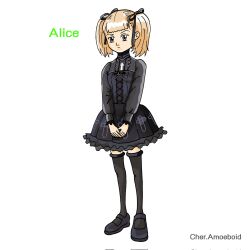 Rule 34 | 1girl, alice mccoy, blonde hair, digimon, female focus, gothic lolita, highres, lolita fashion, looking at viewer, solo, twintails