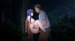 Rule 34 | 1boy, 1girl, animated, animated gif, blue hair, bouncing breasts, breasts, censored, exhibitionism, fat, fat man, jk to ero konbini tenchou, legs apart, netorare, nipples, penis, poro, public indecency, rape, sex, suspended congress