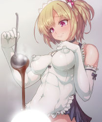 Rule 34 | aya shobon, blonde hair, chocolate, covered erect nipples, elbow gloves, gloves, maid, tagme
