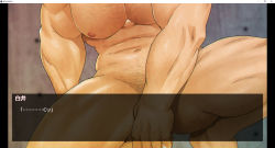 Rule 34 | 1boy, abs, bara, chest hair, completely nude, covering privates, covering crotch, hairy, head out of frame, highres, large pectorals, male focus, male pubic hair, mizuki gai, muscular, muscular male, navel, navel hair, nipples, nude, original, paid reward available, pectorals, pubic hair, paid reward available, solo, spread legs, squatting, stomach, subtitled, thick thighs, thighs, translation request