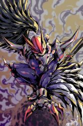 Rule 34 | black wings, claws, digimon, feathers, mask, ravmon, white wings, wings