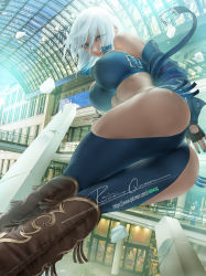Rule 34 | angel (kof), anus, boots, breasts, cowboy boots, gloves, highres, jacket, large breasts, rain wzq, snk, the king of fighters, thick thighs, thighs, white hair