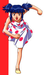 Rule 34 | 1990s (style), 1girl, blue hair, dress, highres, kajishima masaki, masaki mayuka, retro artstyle, solo, tenchi muyou!, tenchi muyou! manatsu no eve, yellow eyes