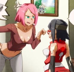 Rule 34 | 2girls, aftersex, angry, ass, black hair, boruto: naruto next generations, breasts, cleavage, cum, cum on arms, cum on shoulders, facial mark, forehead jewel, forehead mark, forehead protector, glasses, green eyes, haruno sakura, konakona, medium breasts, mother and daughter, multiple girls, naruto (series), nipples, picture frame, pink hair, pointing, red-framed eyewear, tagme, uchiha sarada