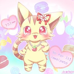 Rule 34 | artist request, cat, character request, furry, jewelpet, open mouth, pink eyes