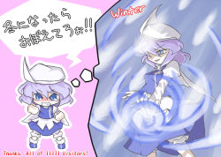 Rule 34 | 1girl, :d, aratami isse, hat, imagining, letty whiterock, light purple hair, open mouth, short hair, smile, tears, thank you, thank you, touhou, translation request, wind