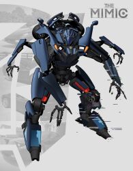 Rule 34 | assault visor, autobot, extra arms, full body, glitch, grey background, highres, kamitoge supino, looking at viewer, mecha, mirage (transformers), no humans, redesign, robot, science fiction, solo, transformers