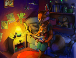 Rule 34 | 1boy, 1girl, bed, bedroom, fox mccloud, furry, mother and son, nintendo, star fox, aged down