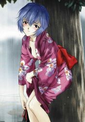 Rule 34 | ayanami rei, blue hair, japanese clothes, kimono, neon genesis evangelion, red eyes