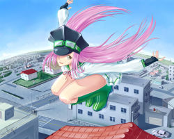 Rule 34 | 00s, air gear, atomix, boots, hat, jumping, long hair, pink hair, simca, smile, uniform
