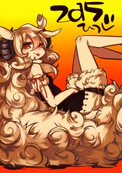 Rule 34 | 10s, 1girl, 2015, animal ears, copyright request, furry, furry female, horns, kaida michi, long hair, looking at viewer, sheep horns, smile, solo, very long hair