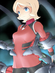 Rule 34 | 10s, 1girl, bad id, bad pixiv id, blonde hair, blue eyes, breasts, cameltoe, emily armond, gundam, gundam age, machine, pantyhose, restrained, science fiction, short hair, small breasts, solo, stationary restraints, wancozow