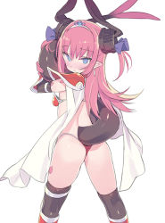 Rule 34 | 1girl, armor, armored boots, ass, bikini, bikini armor, black thighhighs, blade (galaxist), blue eyes, blush, boots, cape, closed mouth, curled horns, dragon girl, dragon horns, dragon tail, earrings, elizabeth bathory (brave) (fate), elizabeth bathory (fate), fate/grand order, fate (series), hair between eyes, hair ribbon, holding own tail, horns, hugging own tail, hugging tail, jewelry, knee boots, long hair, looking at viewer, looking back, oversized clothes, pauldrons, pink hair, pointy ears, purple ribbon, red armor, red bikini, red footwear, ribbon, shoulder armor, simple background, solo, standing, string bikini, swimsuit, tail, tail raised, tail wrap, thighhighs, tiara, two side up, vambraces, very long hair, white background, white cape