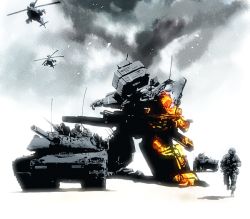 Rule 34 | armored core, armored core 5, battlefield, from software, helicopter, military, military vehicle, motor vehicle, soldier, tank
