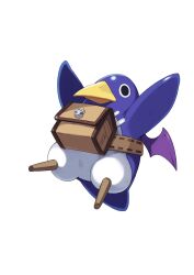 Rule 34 | 1other, beak, bird, black eyes, demon wings, disgaea, full body, highres, no humans, official art, penguin, prinny, solo, transparent background, trinity universe, tsunako, wings