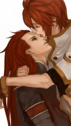 Rule 34 | 2boys, artist request, asch (tales), closed eyes, green eyes, licking, long hair, luke fon fabre, male focus, multiple boys, red hair, source request, tagme, tales of (series), tales of the abyss, yaoi