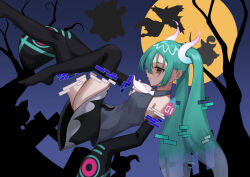 Rule 34 | 1girl, absurdres, aqua hair, black thighhighs, creatures (company), detached sleeves, floating, from side, game freak, gen 1 pokemon, gen 4 pokemon, gen 5 pokemon, gen 6 pokemon, gen 7 pokemon, gengar, ghost, ghost miku (project voltage), glitch, gradient hair, graveyard, grey shirt, hatsune miku, highres, kaisenkurage, litwick, long hair, mimikyu, mismagius, moon, multicolored hair, necktie, night, nintendo, pokemon, pokemon (creature), project voltage, pumpkaboo, shirt, skirt, sleeves past fingers, sleeves past wrists, thighhighs, tombstone, tree, twintails, very long hair, vocaloid, will-o&#039;-the-wisp (mythology), yellow eyes