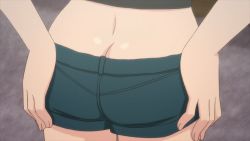 Rule 34 | 10s, 1girl, animated, animated gif, anime screenshot, ass, butt crack, female focus, screencap, seiren, shorts, solo, tsuneki hikari