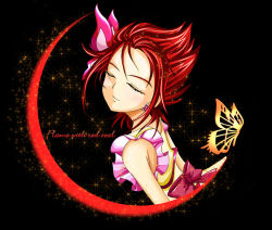 Rule 34 | 00s, 1girl, bow, bug, butterfly, cure rouge, earrings, closed eyes, frills, hair ornament, hairpin, bug, jewelry, magical girl, maryu, natsuki rin, precure, red hair, red theme, ribbon, short hair, smile, solo, sparkle, spiked hair, yes! precure 5