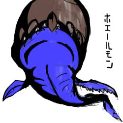 Rule 34 | digimon, digimon (creature), sharp teeth, simple background, solo, tail, teeth, whale, whamon, white background
